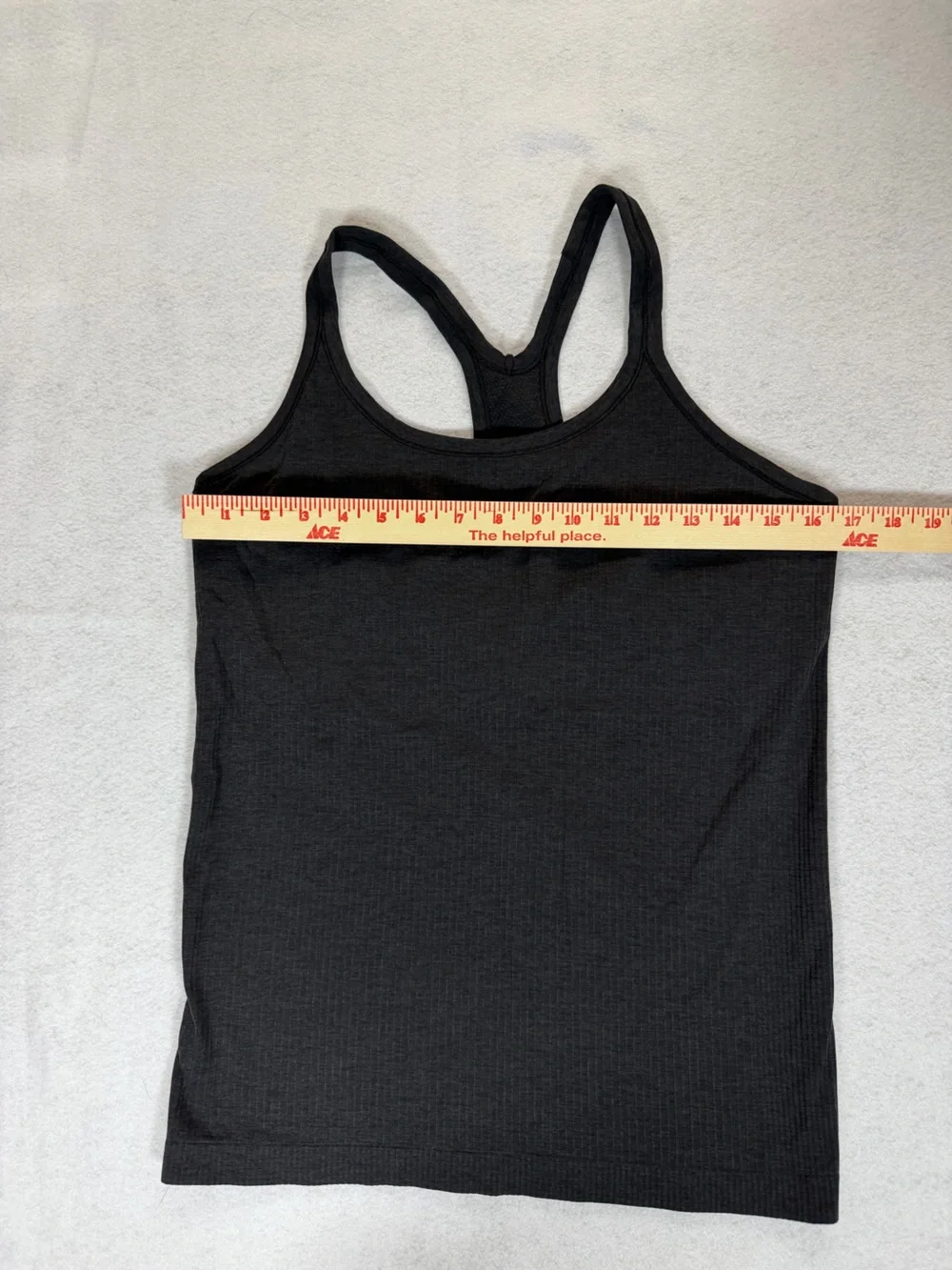 Lululemon Ebb to Street Racerback Tank Heathered Black / Graphite Size 12